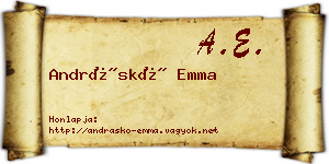 Andráskó Emma névjegykártya