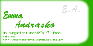 emma andrasko business card